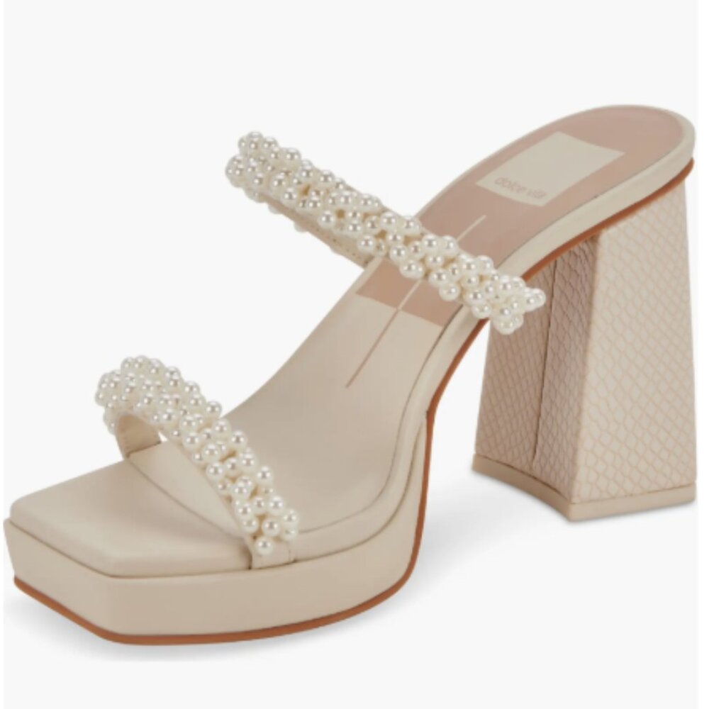 Dolce Vita Ariele Imitation Pearl Platform Sandal | Size 8.5